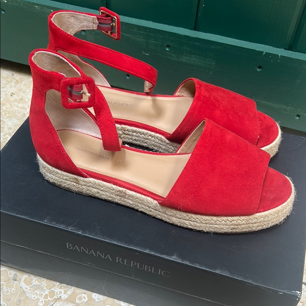 Banana Republic Red Espadrille Sandals